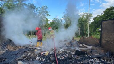 Diduga Lalai, Rumah Di Baturakit Ludes Terbakar