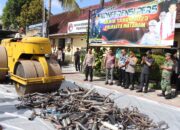 Ratusan Miras Dan Ratusan Knalpot Brong Hasil KRYD Dimusnahkan Polresta Mataram