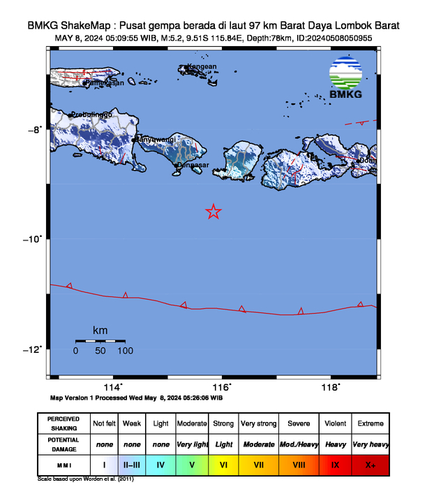 Gempa M 5,2 Guncang Selatan Bali dan Nusa Tenggara Barat, Getaran Terasa Hingga Lombok!