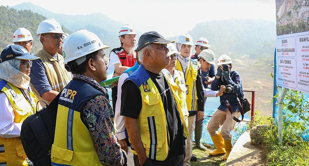 progres pembangunan Bendungan Meninting