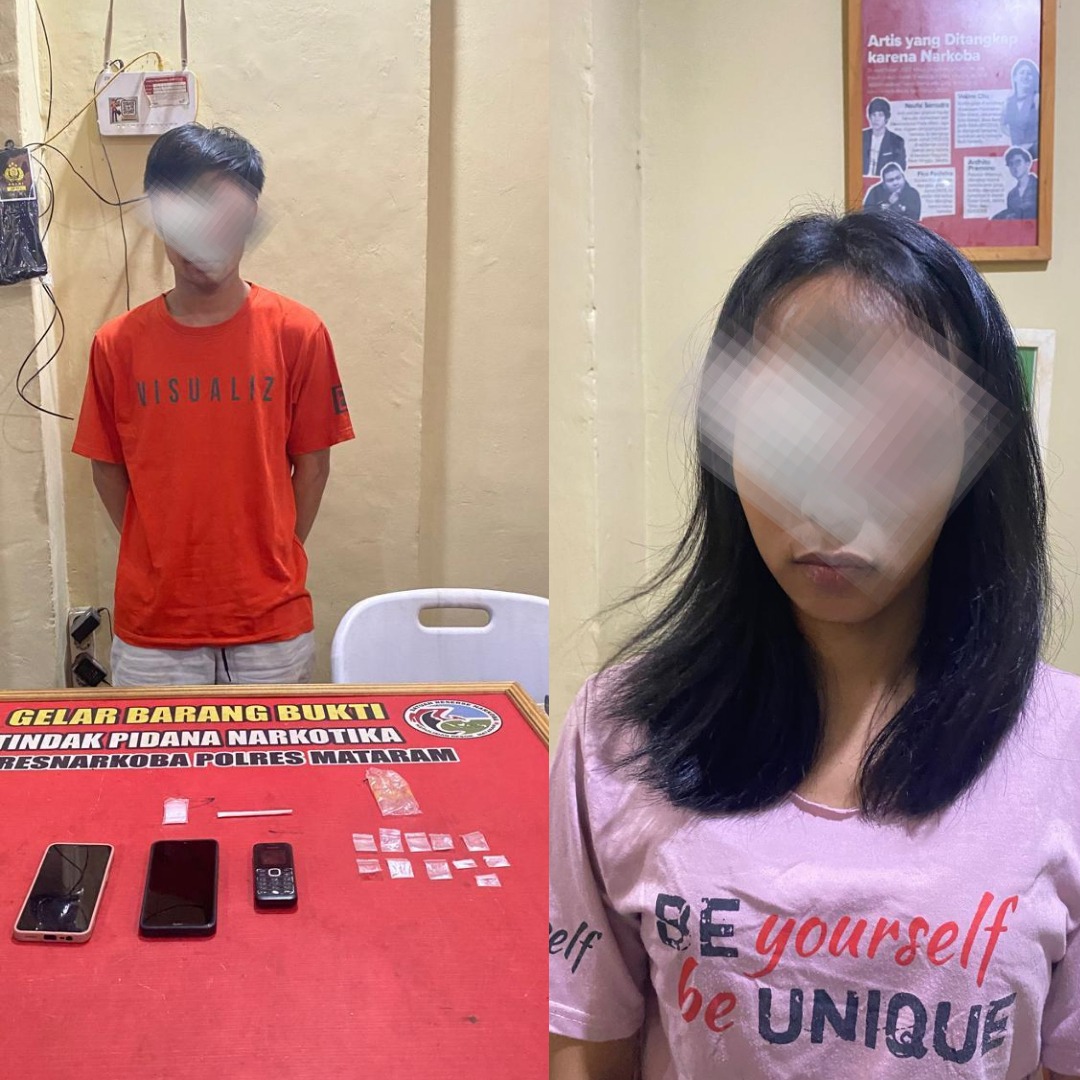 Pasangan Kekasih Terlibat Narkoba, Ditangkap di Mataram