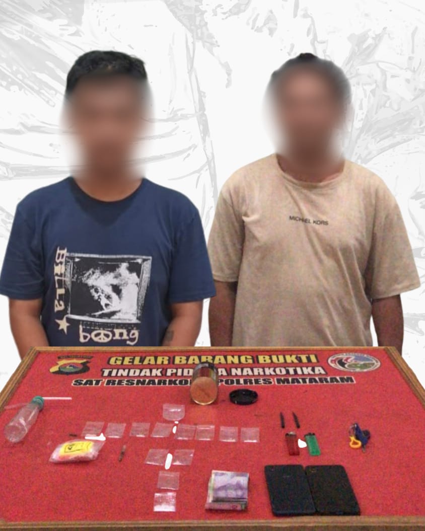 Dua Pengedar Shabu di Mataram Ditangkap, Barang Bukti 5,35 Gram Disita