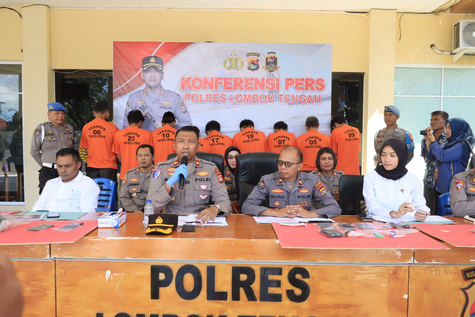 Polres Lombok Tengah Bongkar 11 Kasus, 9 Tersangka Diamankan