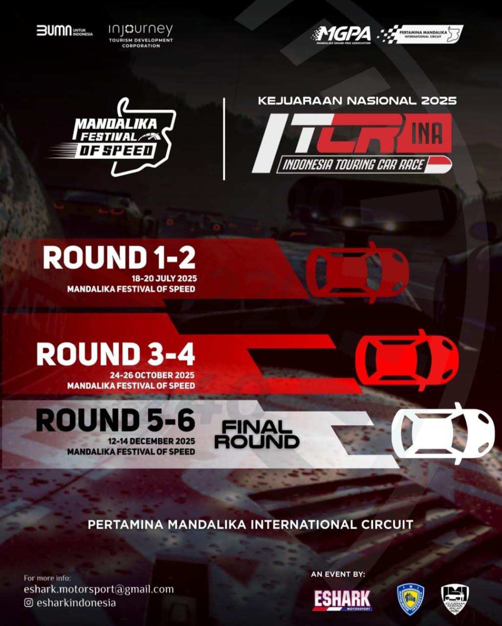 MGPA & Eshark Gelar Kejurnas ITCR di Mandalika, Ini Jadwal Lengkapnya!
