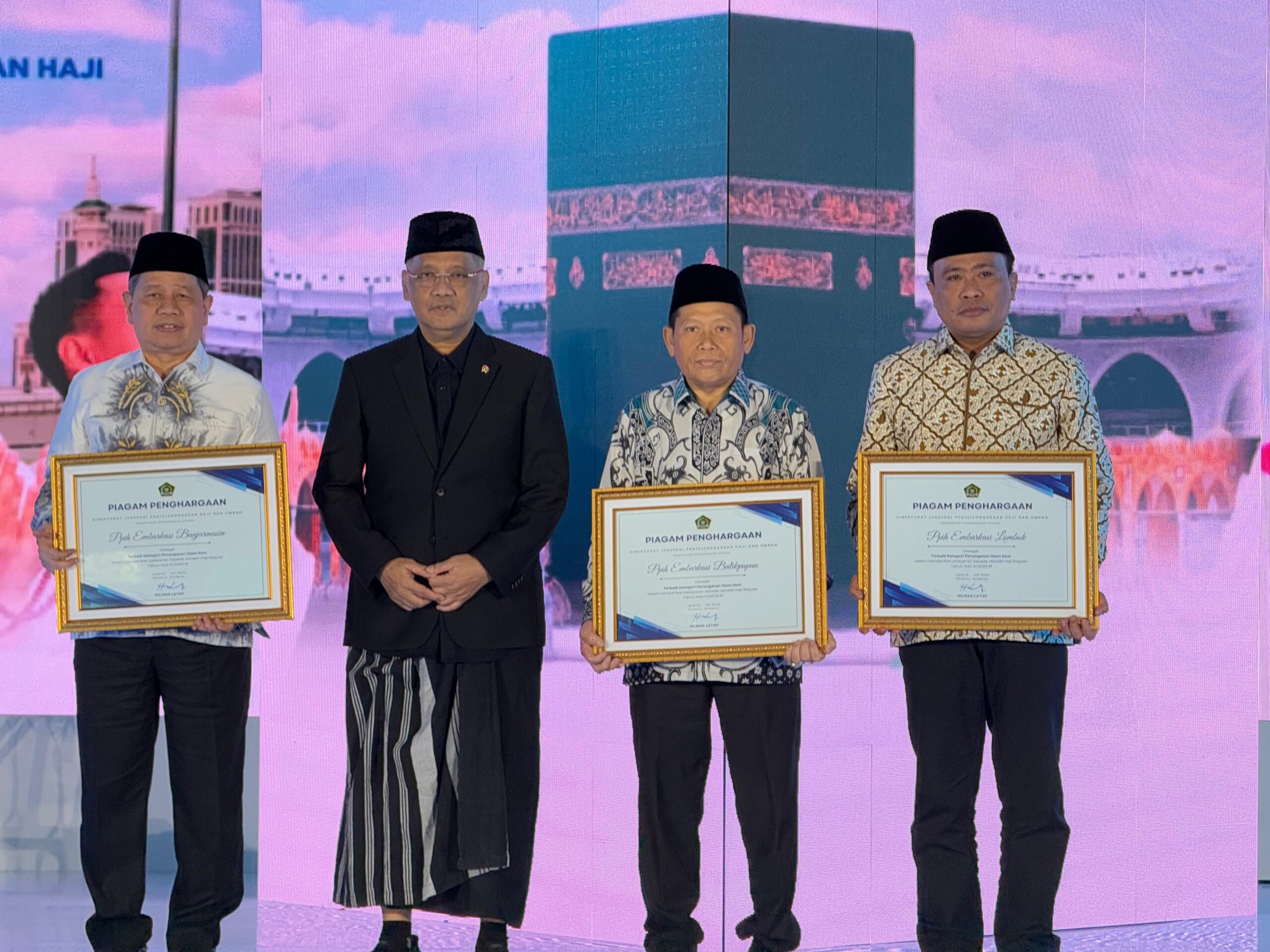 Embarkasi Lombok Raih Penghargaan Nasional Penanganan Open Seat Haji 2025