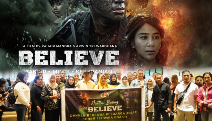 Korem 162/WB Gelar Nobar “Believe”, Bangkitkan Semangat Kebangsaan