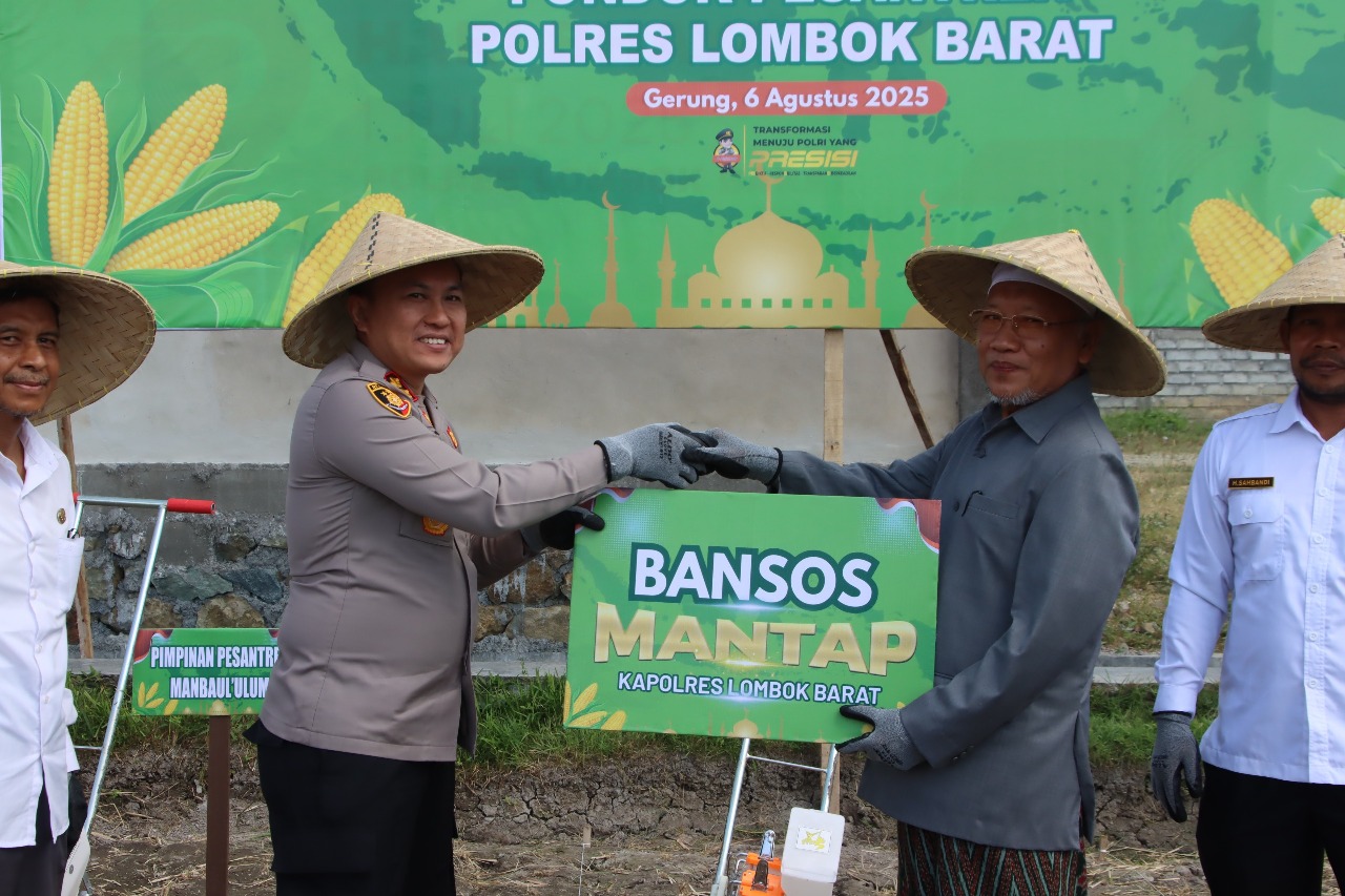Polres Lombok Barat Tanam Jagung Bareng Ponpes, Dukung Ketahanan Pangan Nasional