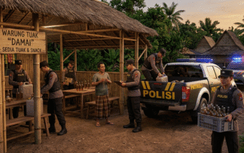 Razia Tuak di Suranadi, Polresta Mataram Sita Minuman Tradisional dari Warung dan Kafe
