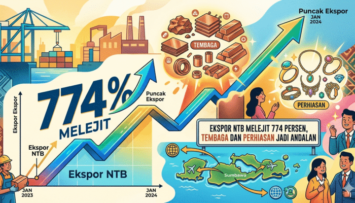 Ekspor NTB Melejit 774 Persen, Tembaga dan Perhiasan Jadi Andalan