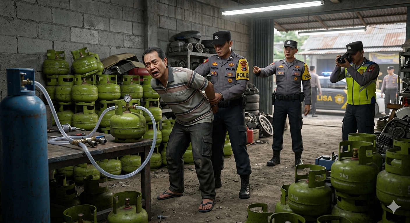 Polisi Gerebek Pengoplosan Gas Subsidi di Sumbawa, Ratusan Tabung Disita
