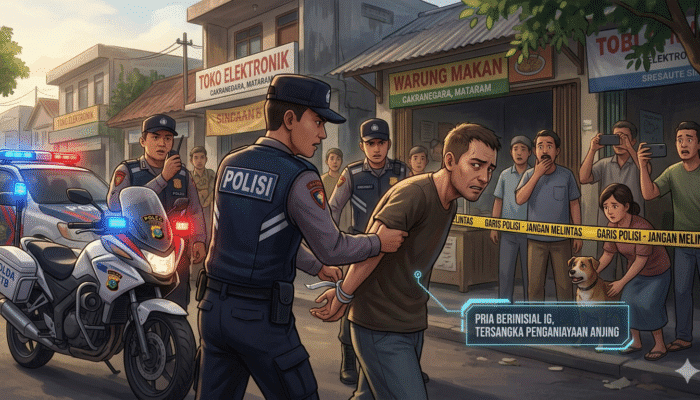 Viral Anjing Dianiaya di Mataram, Polisi Tangkap Pria di Cakranegara