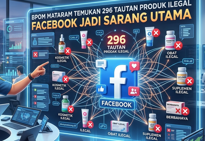 BPOM Mataram Bongkar 296 Tautan Produk Ilegal, 74 Persen Beredar di Facebook