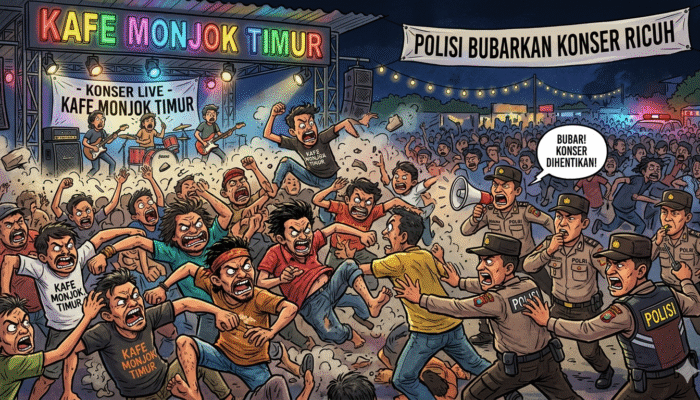 Ricuh Saat Konser di Kafe Monjok Timur, Polisi Hentikan Acara dan Bubarkan Penonton