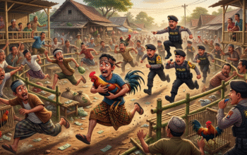 Polisi Bubarkan Judi Sabung Ayam di Lembar, Warga Kocar-Kacir Saat Digerebek