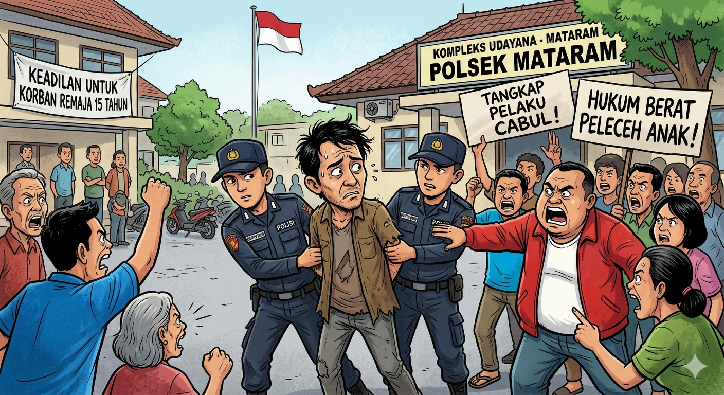 Pria Diduga Cabuli Remaja 15 Tahun di Udayana Mataram, Nyaris Diamuk Massa