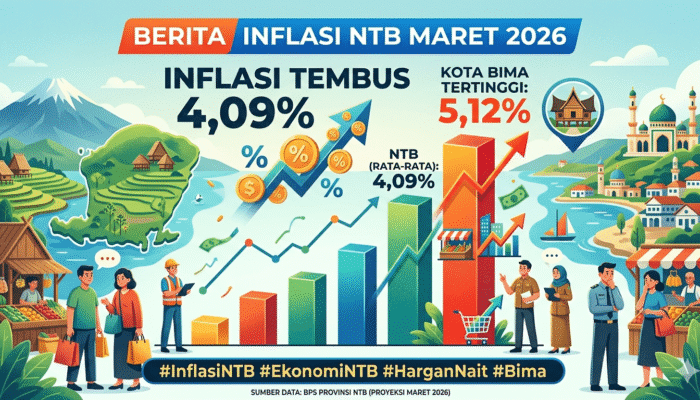 Inflasi NTB Maret 2026 Tembus 4,09 Persen, Kota Bima Tertinggi