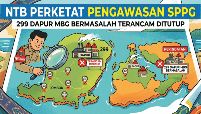 NTB Perketat Pengawasan SPPG, 299 Dapur MBG Bermasalah Terancam Ditutup