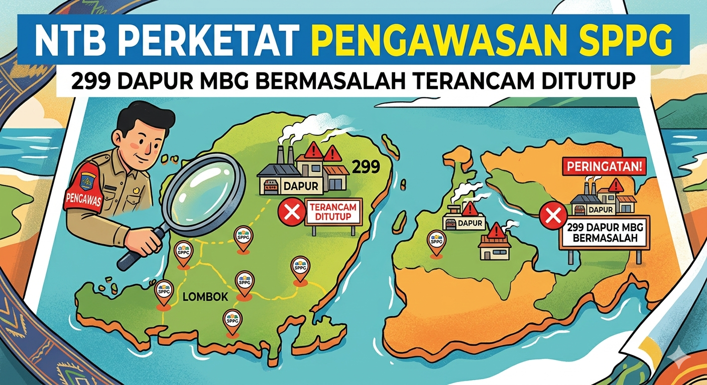 NTB Perketat Pengawasan SPPG, 299 Dapur MBG Bermasalah Terancam Ditutup