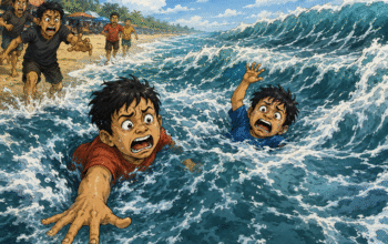 Dua Anak Hanyut di Pantai Ampenan Saat Ombak Besar Menerjang, Tim SAR Lakukan Pencarian Intensif