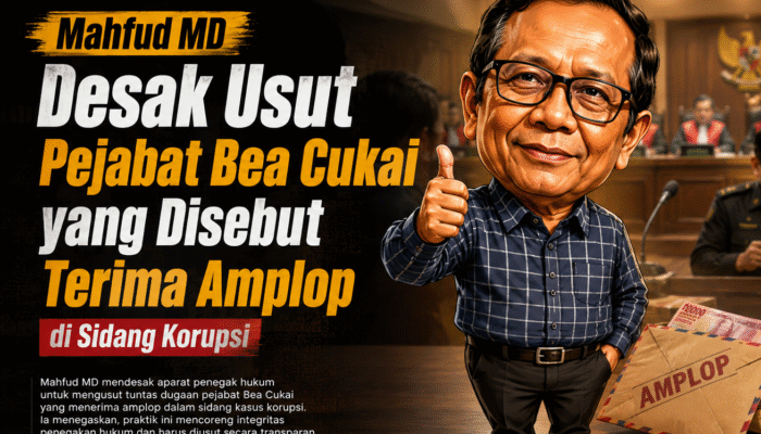 Mahfud MD Desak Usut Pejabat Bea Cukai yang Disebut Terima Amplop di Sidang Korupsi