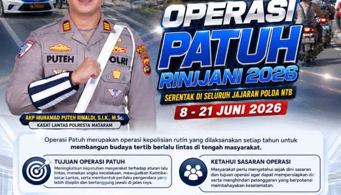 Operasi Patuh Rinjani 2026 Dimulai 8 Juni, Ini 9 Pelanggaran yang Jadi Sasaran Polisi