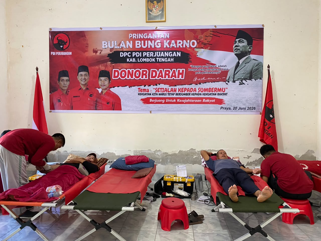 PDI Perjuangan Loteng Targetkan 150 Kantong Darah pada Bulan Bung Karno 2026