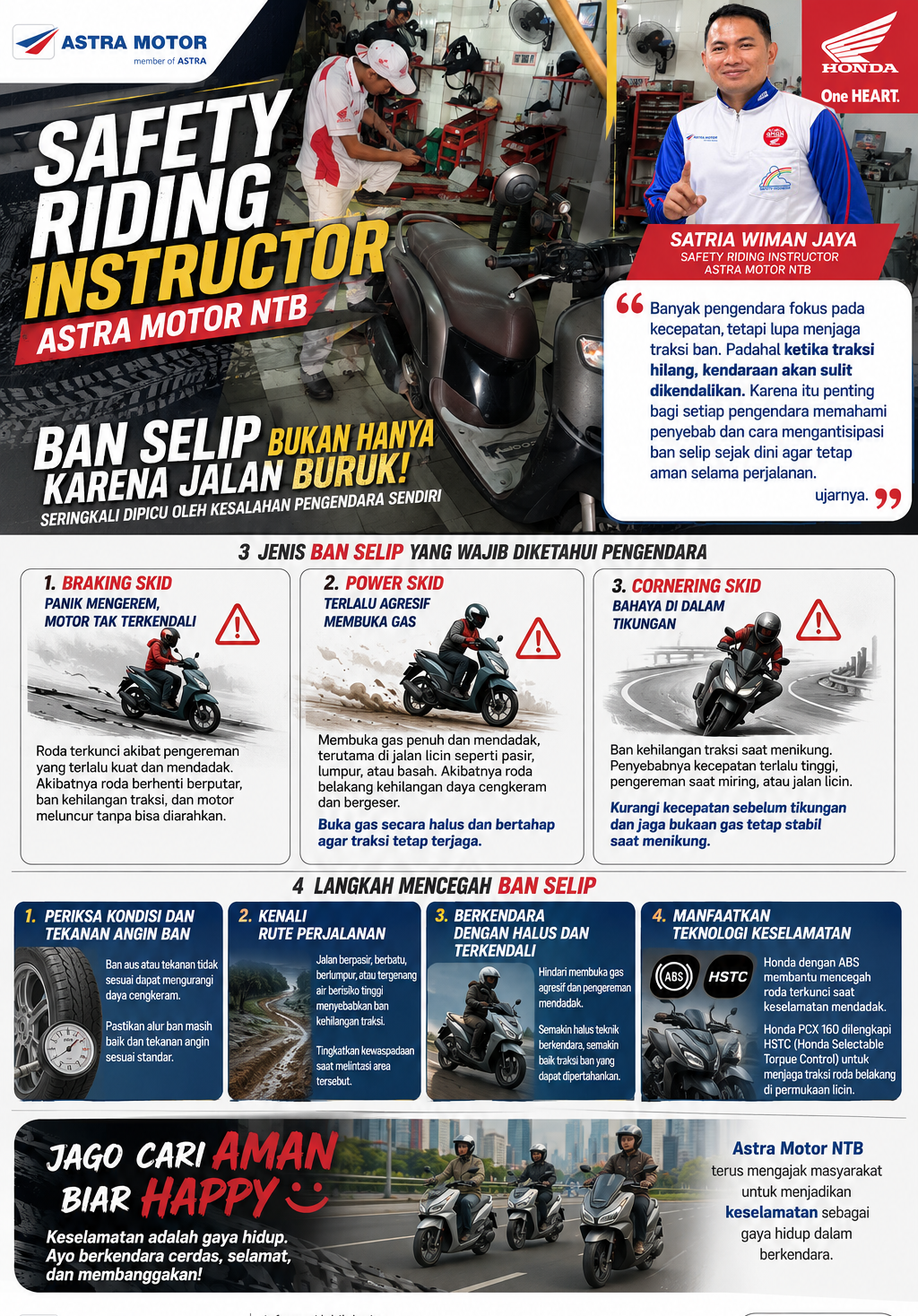 Jangan Panik Saat Ban Selip! Kenali 3 Jenis Skid yang Sering Bikin Pengendara Terjatuh