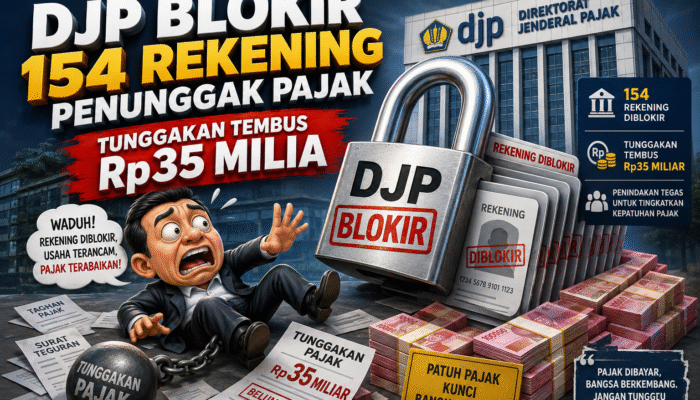 DJP Blokir 154 Rekening Penunggak Pajak, Tunggakan Tembus Rp35 Miliar