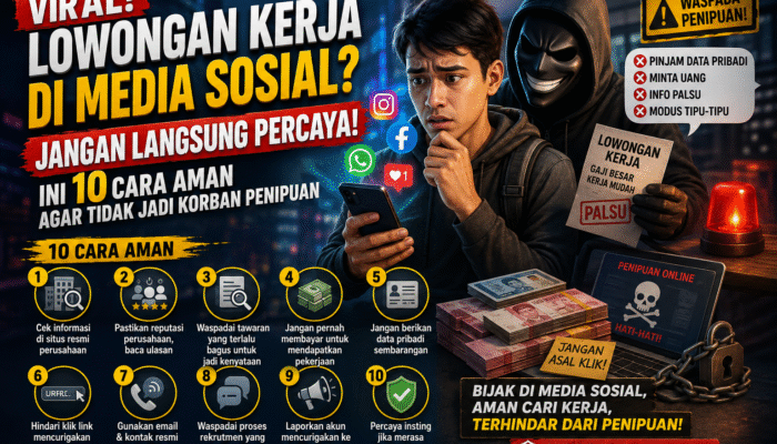 Viral Lowongan Kerja di Media Sosial? Jangan Langsung Percaya! Ini 10 Cara Aman Agar Tidak Jadi Korban Penipuan