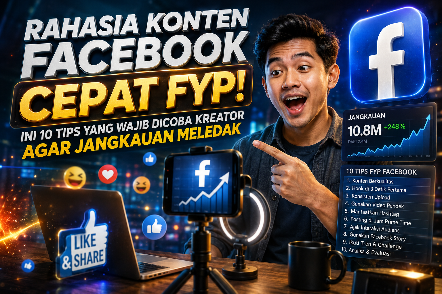 Rahasia Konten Facebook Cepat FYP! Ini 10 Tips yang Wajib Dicoba Kreator Agar Jangkauan Meledak