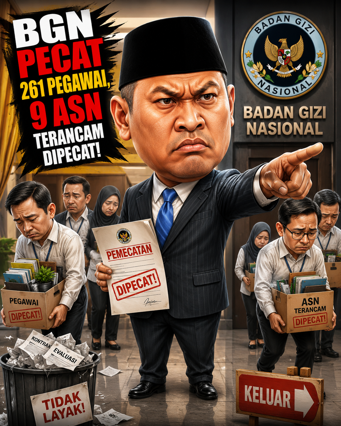 BGN Pecat 261 Pegawai, 9 ASN Terancam Dipecat