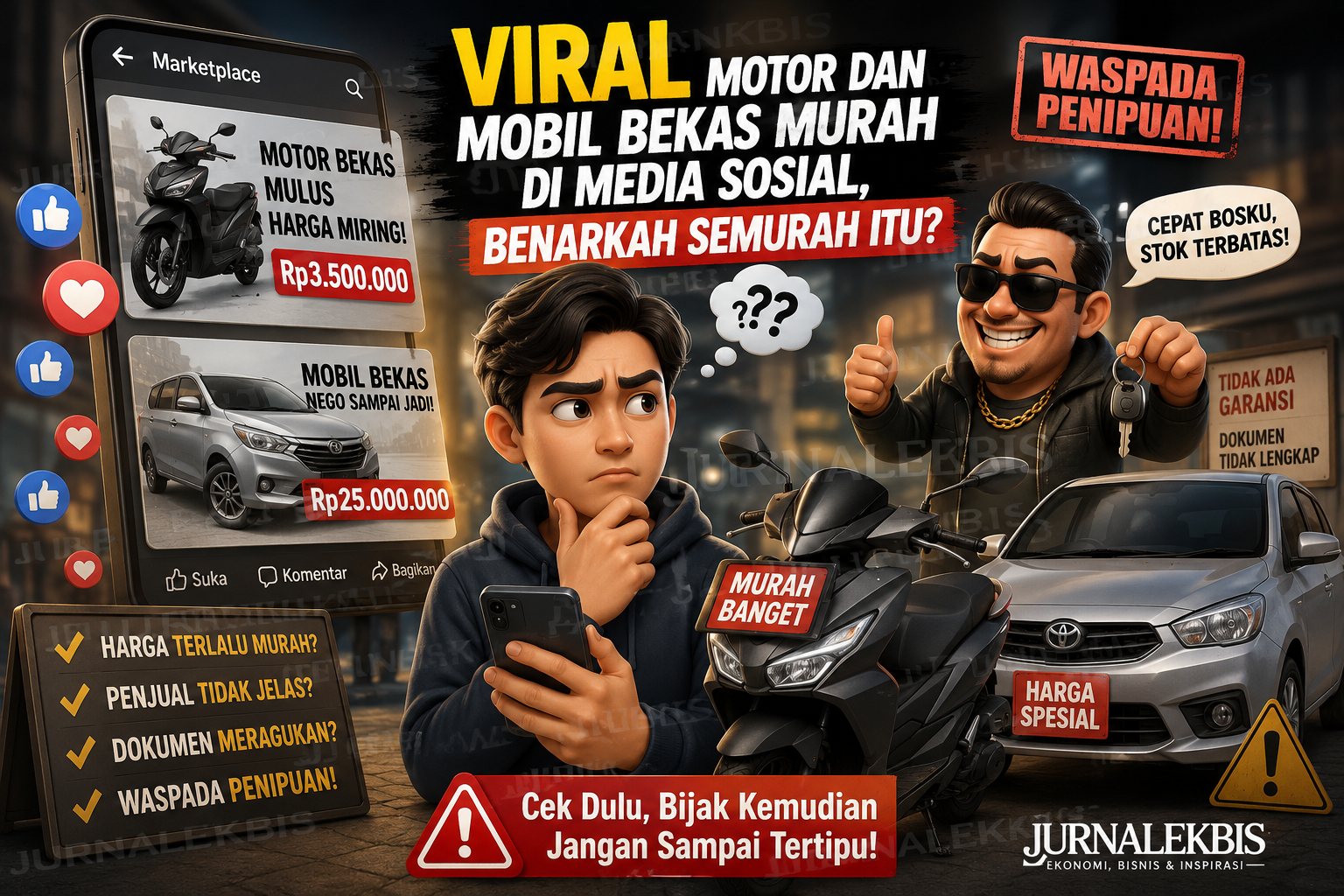 Viral Motor dan Mobil Bekas Murah di Media Sosial, Benarkah Semurah Itu?