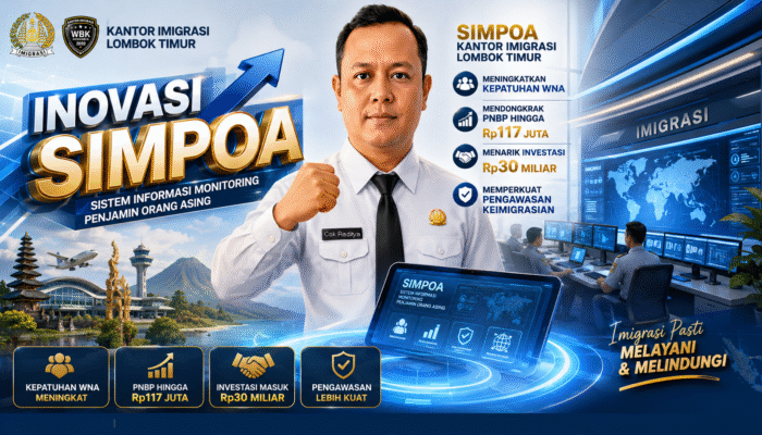 SIMPOA Dongkrak Kepatuhan WNA, PNBP Imigrasi Lombok Timur Tembus Rp117 Juta
