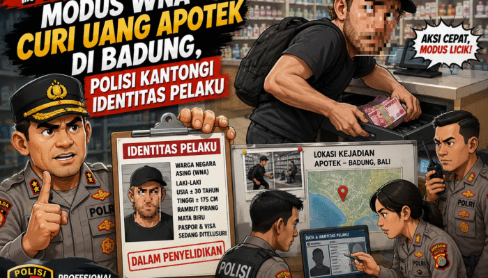 Viral! Modus WNA Curi Uang Apotek di Badung, Polisi Kantongi Identitas Pelaku