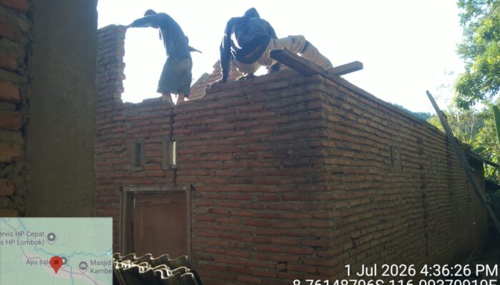 Angin Kencang Terjang Lombok Barat, Tiga Rumah Rusak dan Delapan Warga Mengungsi