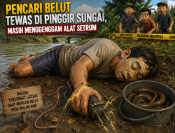 Pencari Belut Tewas di Pinggir Sungai, Masih Menggenggam Alat Setrum