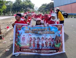 TK IT ZAYNA Lombok Kobarkan Semangat Merah Putih di Pawai Karnaval Pujut