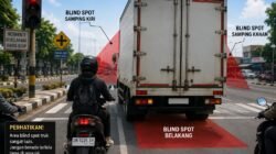 Motor Jangan Berhenti di Samping Truk, Ini Risikonya