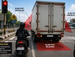 Motor Jangan Berhenti di Samping Truk, Ini Risikonya