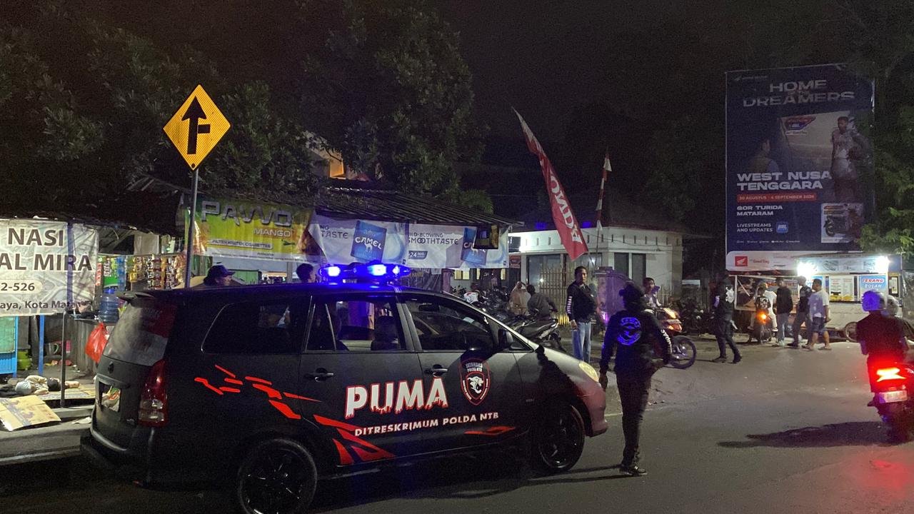 Patroli Tengah Malam Puma Jatanras Sisir Mataram-Lobar, Kebakaran Lahan Ikut Dicek