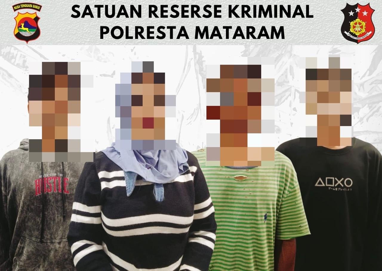 Polresta Mataram Bekuk Empat Terduga Pelaku Pencurian Kendaraan Roda Tiga