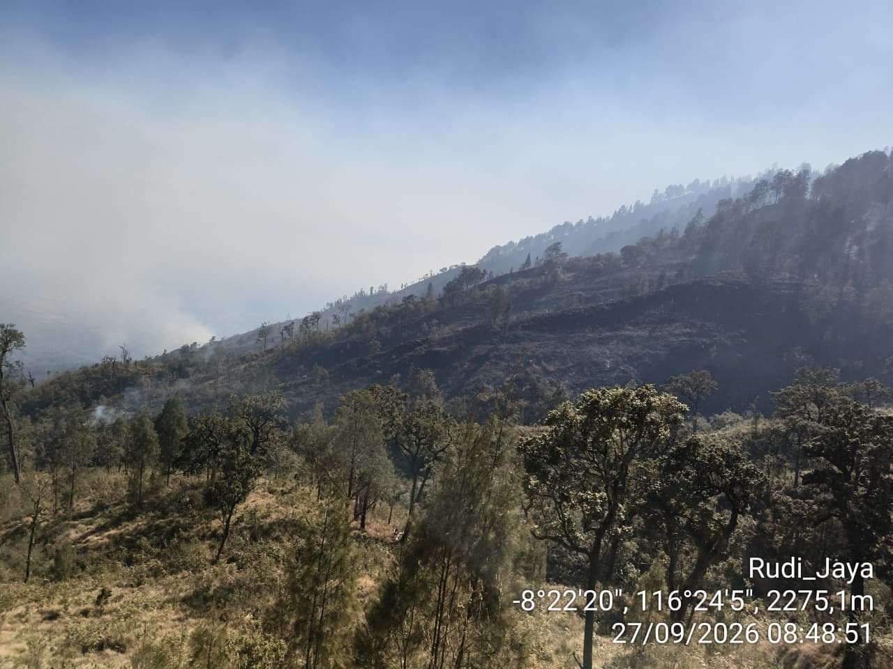Kebakaran Rinjani Meluas, 1.098 Hektare Terdampak