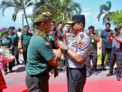 Kapolda NTB Sambut Pangdam Rinambora di Bandara ZAM